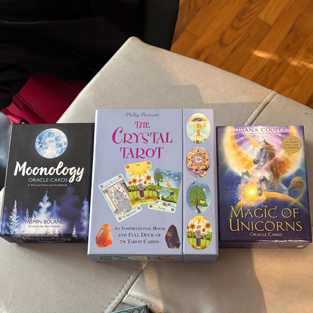 Crystal Tarot & Oracle Card Bundle - Lavender, Black, Purple